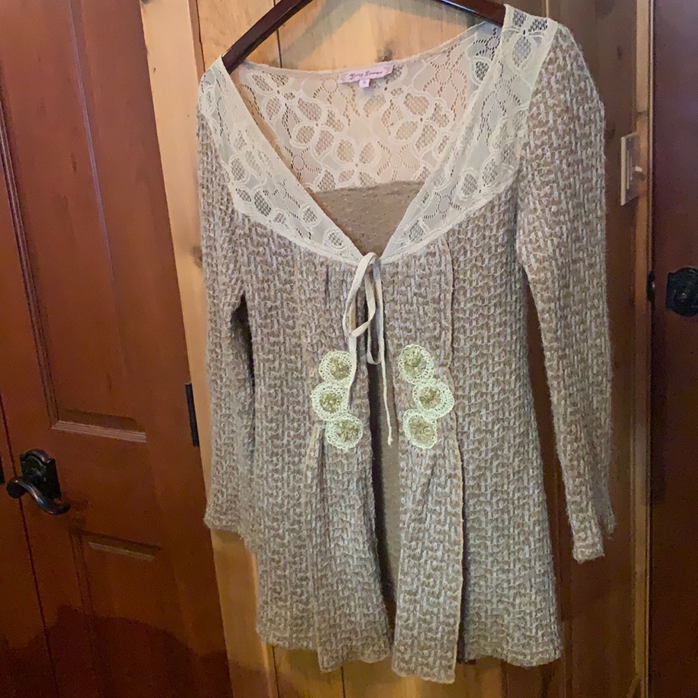 Young Essence Boho Lace Knit Cardigan